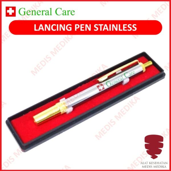 Lancing Device Stainless Steel General Care Pen Bekam Alat Lancet Pena