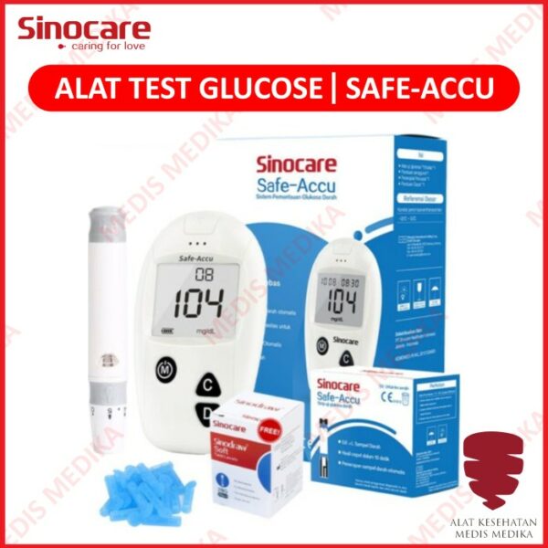 Alat Cek Gula Darah Sinocare Safe Accu Test Uji Blood Glucose 1 Set