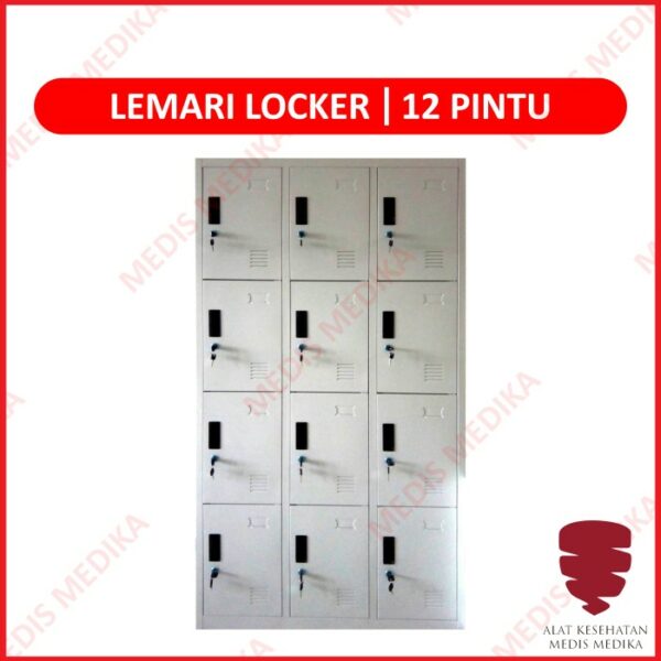 Lemari Besi Locker 12 Pintu Rak Serbaguna Penyimpanan Barang 12pt