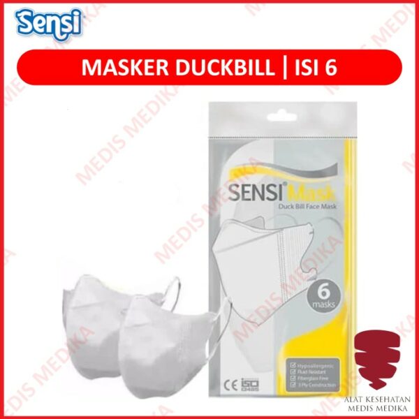 Masker Duckbill Sensi Isi 6 Pcs Face Mask Sachet Premium Gold Pack