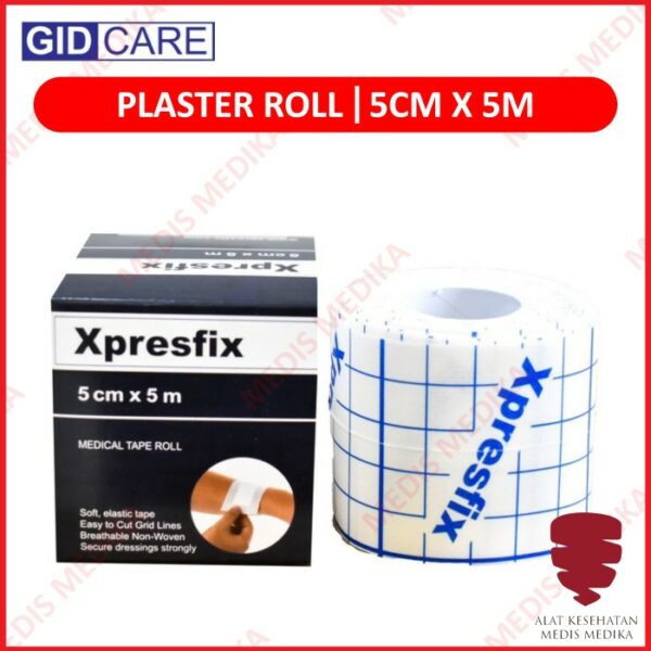 Xpresfix Non-Woven 5 cm x 5 m GID Care Plester Luka Adhesive Tape Roll
