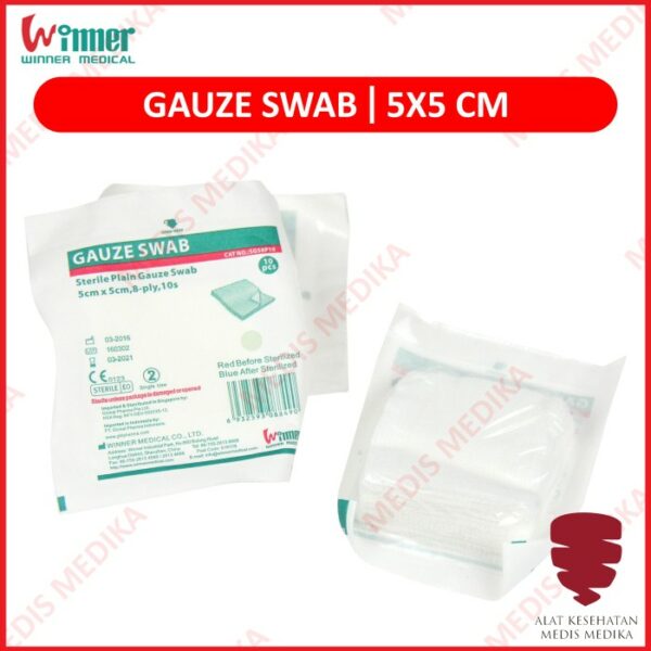 Gauze Swab 5 x 5 cm 8 Ply Kasa Steril Plain Kain Sterile P3K isi 10