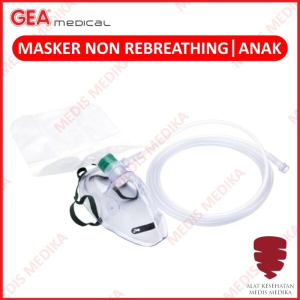 Masker Oksigen Non Rebreathing GEA Child Oxygen Mask Kantong Anak