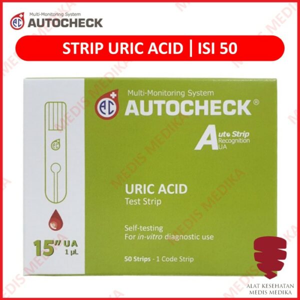 Strip Autocheck Asam Urat Test Cek Uric Acid Isi 50 Strips