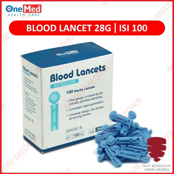 Blood Lancet Bekam Onemed 28G Isi 100 Jarum Pengambil Darah Autoclick