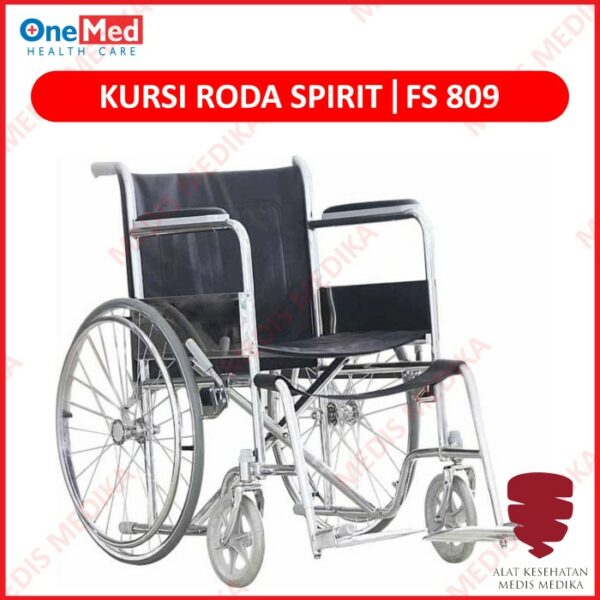 Kursi Roda Spirit Onemed FS809 Standar Wheel Chair Ekonomis FS 809