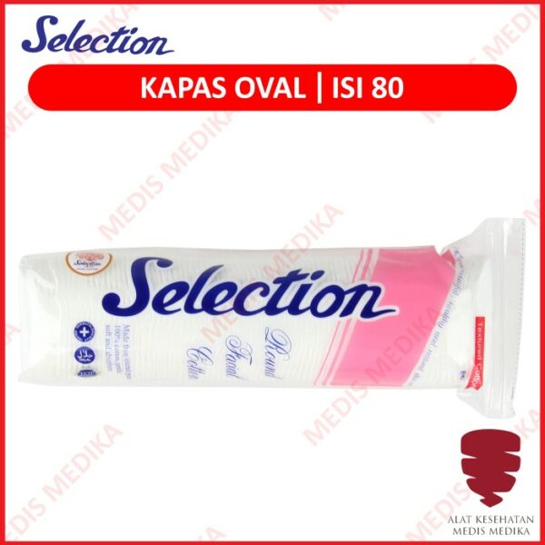 Kapas Selection Oval 80 pcs Facial Cotton Pembersih Make Up Wajah