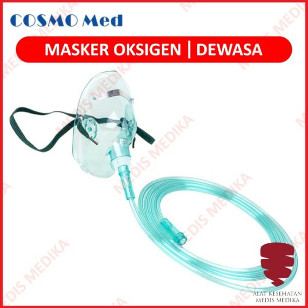 Masker Oksigen Dewasa COSMO Med Oxygen Mask Adult Selang Penapasan