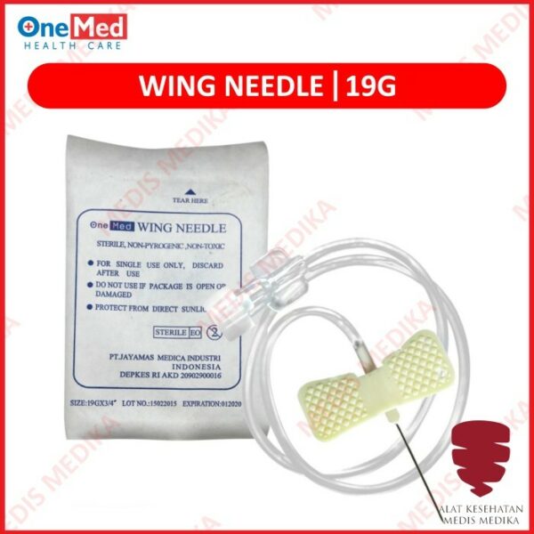 Needle Wing 19G Onemed Jarum Infus Infusion Set Kupu 19 G Sterile