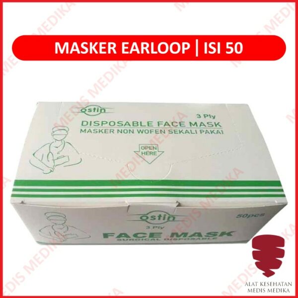 Masker Earloop Face Mask 3 PLY Debu Virus Karet Telinga Disposable