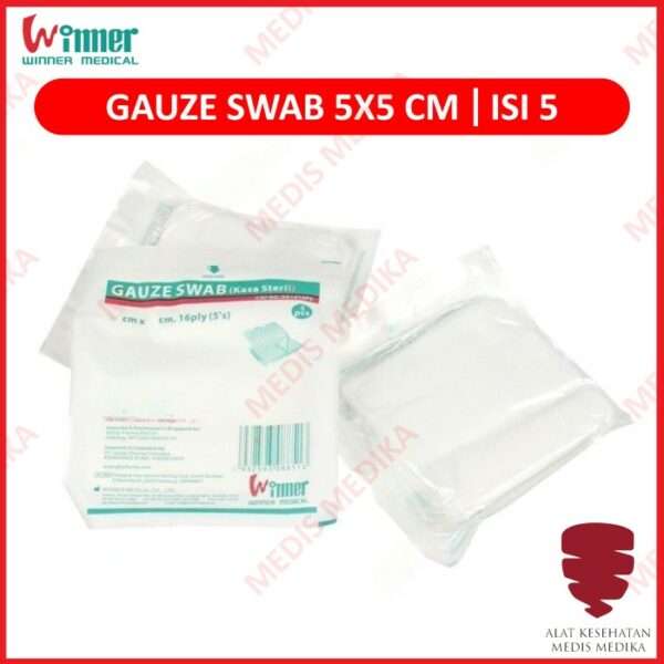 Gauze Swab 5 x 5 cm 16Ply Kasa Steril Plain Kain Sterile P3K isi 5