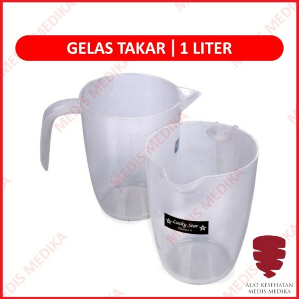 Gelas Takaran 1000ml Measuring Cup Plastik Gelas Ukur Lab Ukuran 1 L