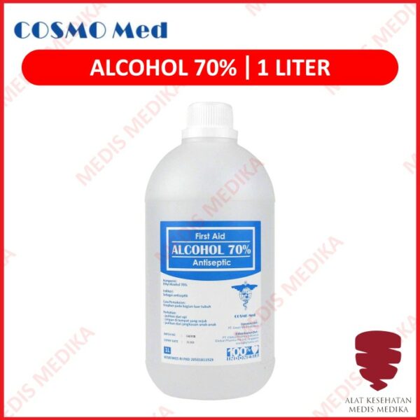Alkohol 70% 1 Liter Alcohol Antiseptik P3K Obat Pembersih Luka 1L