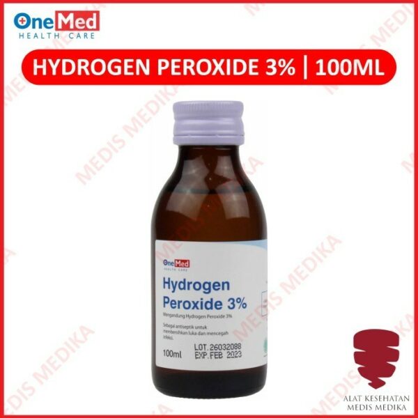 H2O2 Hydrogen Peroxide 3% Onemed 100ml Hidrogen Peroksida Antiseptik