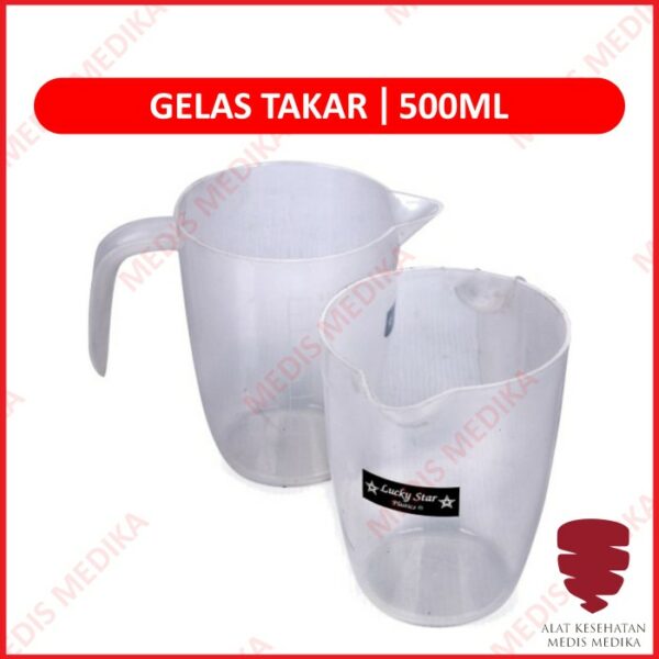 Gelas Takaran 500ml Measuring Cup Plastik Gelas Ukur Lab Ukuran 500 ml