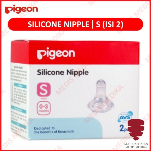 Pigeon Peristaltic Nipple Size S Slim Neck Botol Susu SIlicone Isi 2