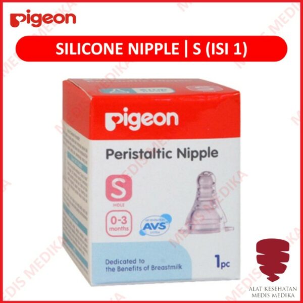 Pigeon Peristaltic Nipple Ukuran S Empeng Silikon Dot Botol Bayi Isi 1