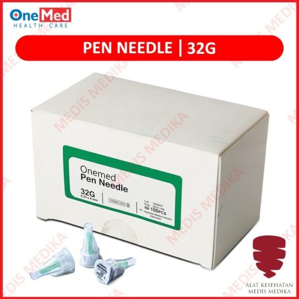 Insulin Pen Needle OneMed Jarum 32G x 4mm steril Box