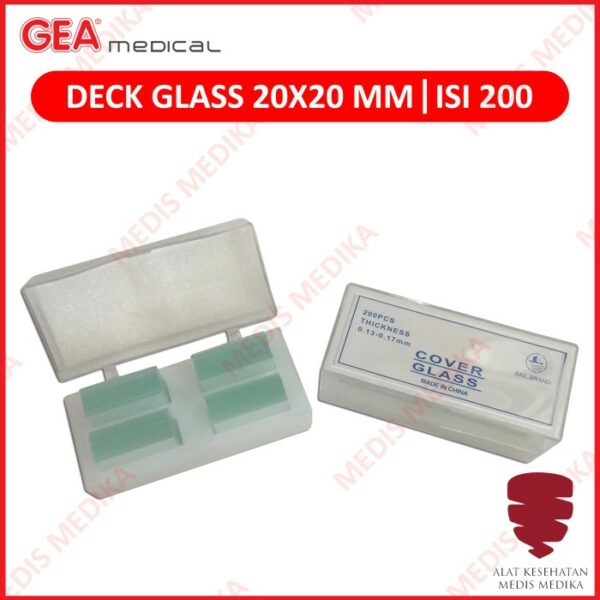 Deck Glass 20 x 20 mm Cover Penutup Kaca Microscope Mikroskop isi 200