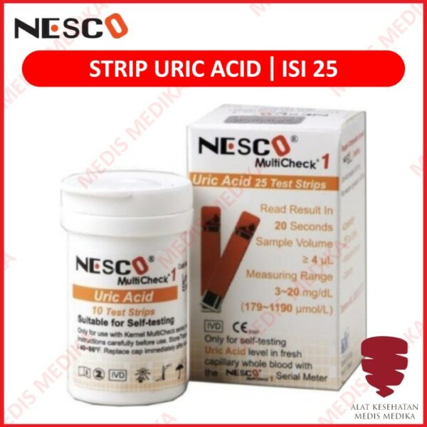 Nesco Uric Urid Acid Test Strip Cek Asam Urat Stik Nesco Refill Isi 25