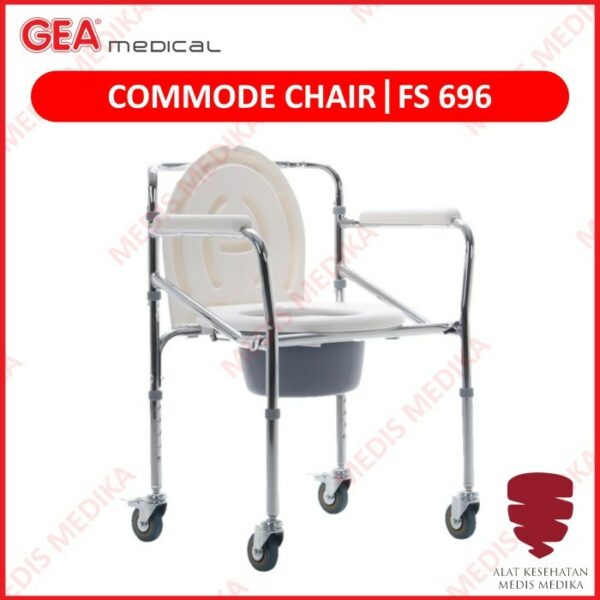 Kursi Toilet BAB Commode Chair dengan Roda Buang Air Bongkar Pasang