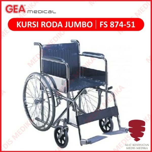 Kursi Roda GEA FS 874-51 Jumbo Besar Orang Gemuk Wheel Chair Standart