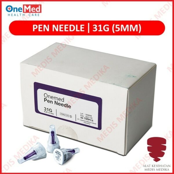 Pen Needle OneMed Jarum Insulin 31G x 5mm steril Box