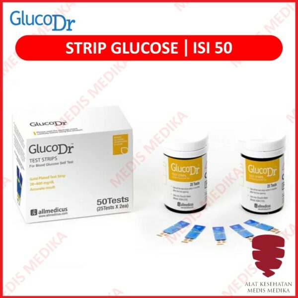 Strip Gluco Dr Biosensor Blood Glucose Gula Darah GlucoDr Isi 50 Stick