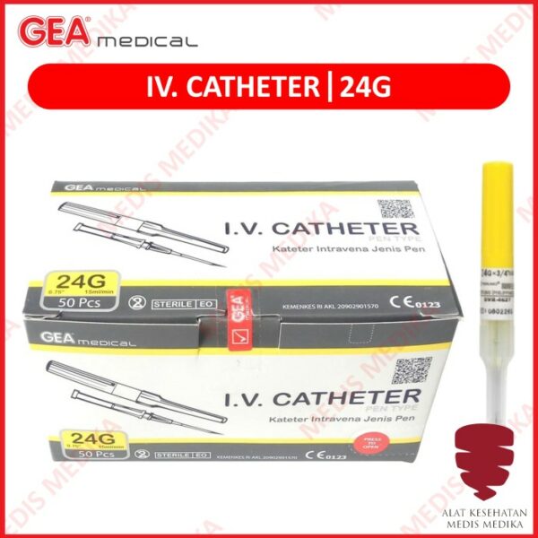 IV Catheter 24G Surflo Infus Abbocath Pen I.V Abocath Cateter 24 G GEA