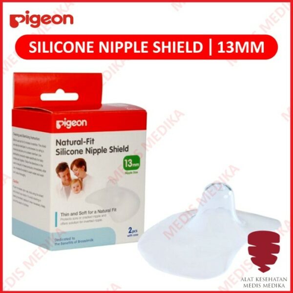 Pigeon Nipple Shield Silikon Natural Fit Penyambung Puting Ibu Isi 2