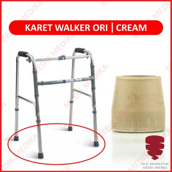 Karet Bawah Kaki Walker Cream Tongkat Sparepart Alat Bantu Jalan