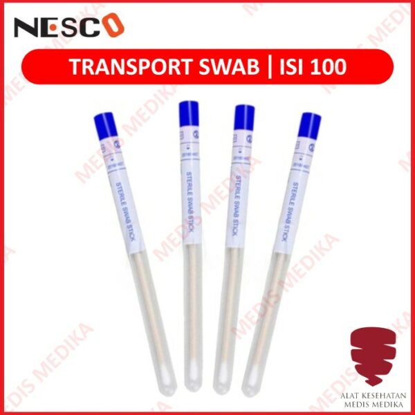 Nesco Transport PCR Swab Isi 100 Kapas Lidi Steril Virus Corona Wiper