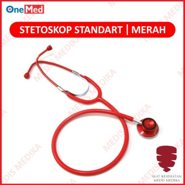 Stethoscope Standard Warna Red OneMed Stetoskop Ekonomis Merah