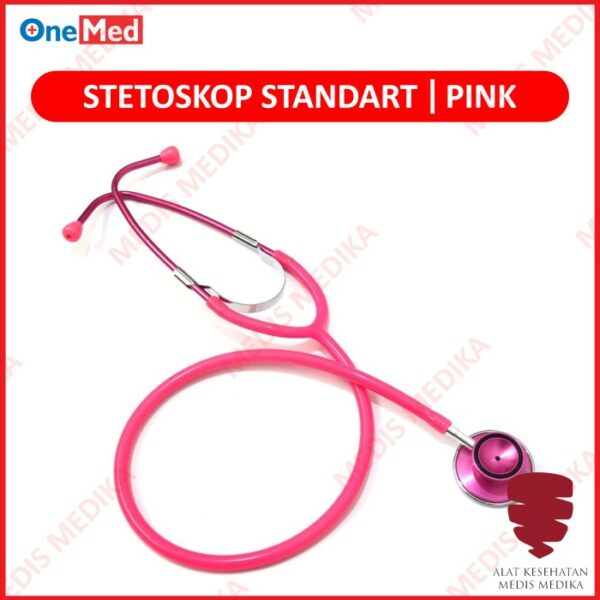 Stethoscope Standard Warna Pink OneMed Stetoskop Ekonomis Merah Muda