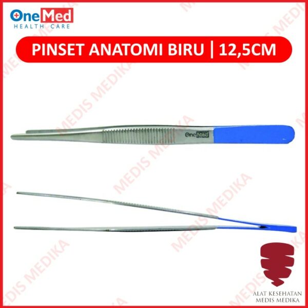 Pinset Anatomis Biru Hand Tools Onemed 12,5cm 12,5 cm Peralatan P3K