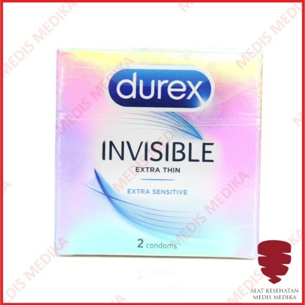 Durex Invisible Isi 2 Kondom Extra Thin Alat Kontrasepsi Pria Wanita