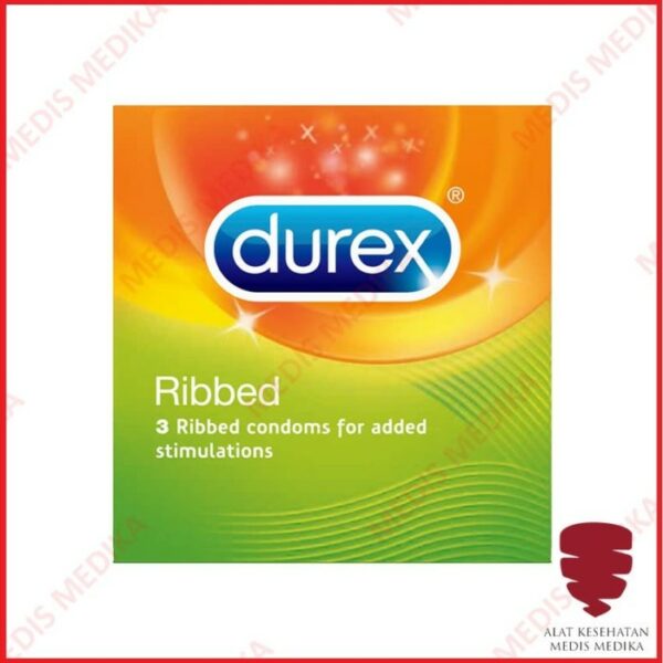 Durex Ribbed isi 3 Kondom Alat Kontrasepsi KB Pria Wanita Gerigi Garis