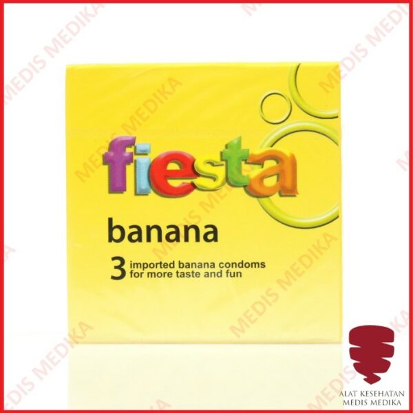 Fiesta Banana Isi 3 Kondom Aroma Rasa Pisang Alat Kontrasepsi KB