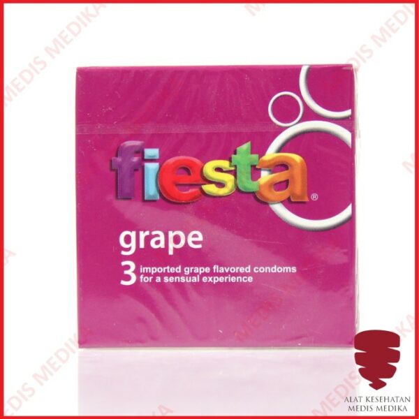 Fiesta Grape Isi 3 Kondom Aroma Anggur Alat Kontrasepsi KB Pria Wanita