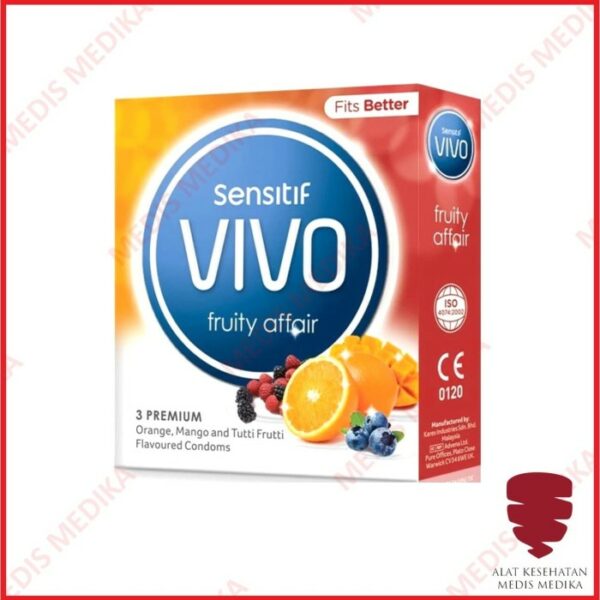 Sensitif Vivo Fruit Affair isi 3 Premium Kondom Alat Kontrasepsi KB