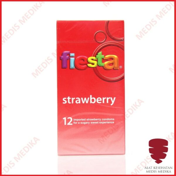 Fiesta Strawberry Isi 12 Kondom Aroma Alat Kontrasepsi KB Pria Wanita