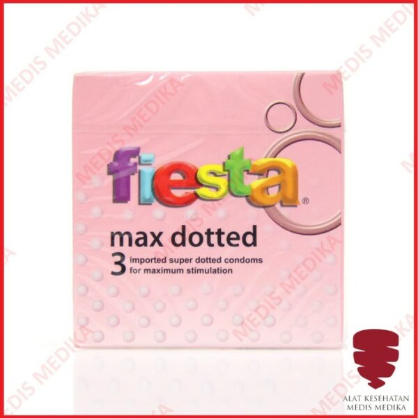 Fiesta Max Dotted isi 3 Kondom Alat Kontrasepsi Sehat KB Pria Wanita