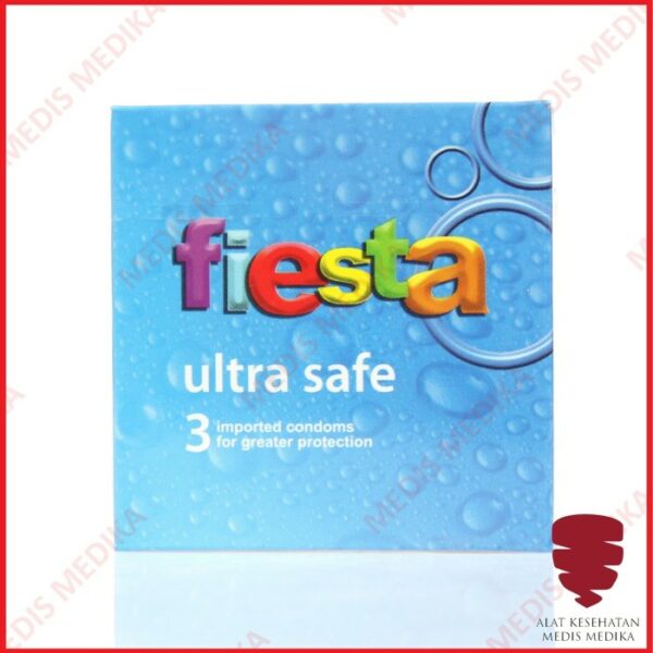 Fiesta Ultra Safe Isi 3 Kondom Tebal Alat Kontrasepsi KB Pria Wanita