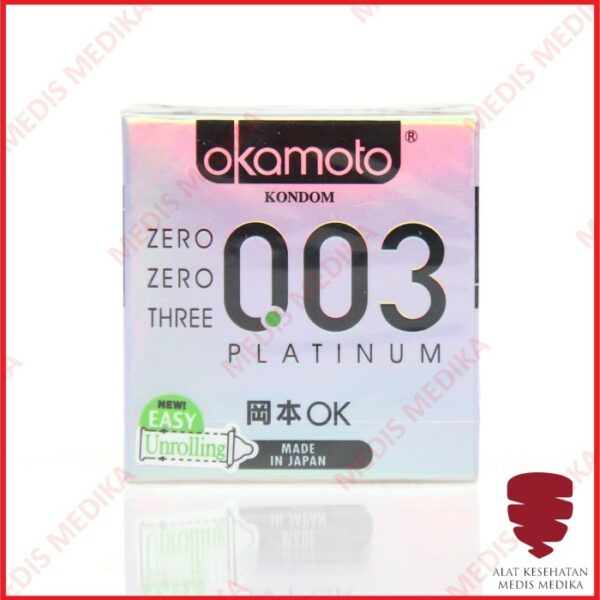 Okamoto 003 Platinum Isi 3 Kondom Alat Kontrasepsi KB Pria Wanita