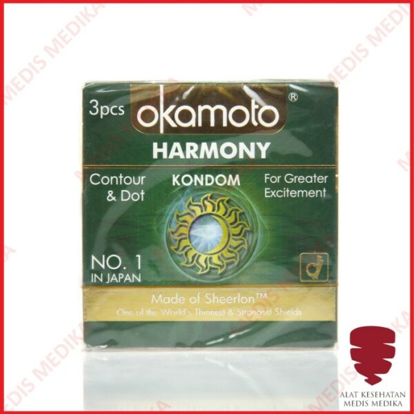 Okamoto Harmony Isi 3 Kondom Gerigi Alat Kontrasepsi KB Pria Wanita