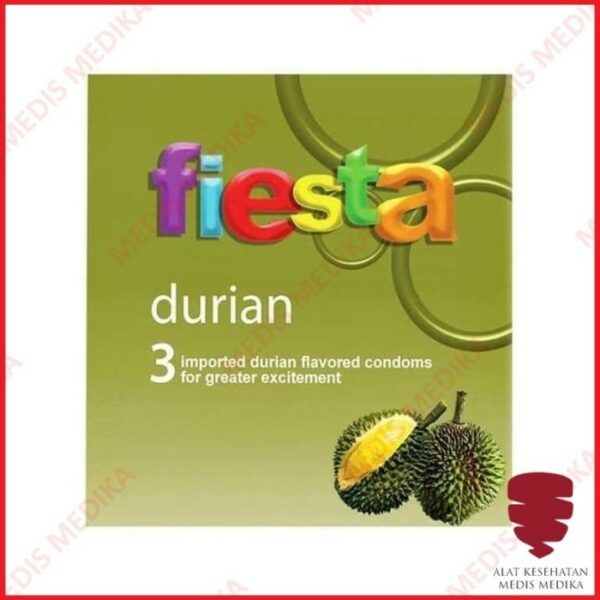 Fiesta Durian Isi 3 Kondom Rasa Alat Kontrasepsi Sehat KB Pria Wanita