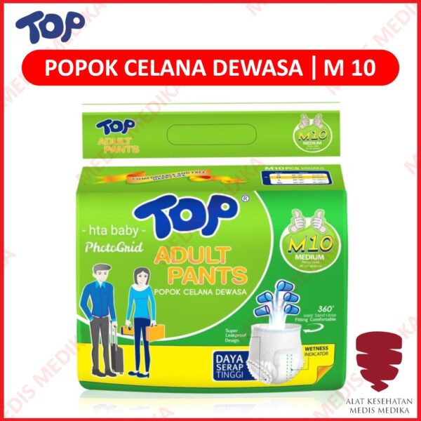 TOP Adult Diapers Pants M10 Pampers Popok Celana Dewasa Manula M 10