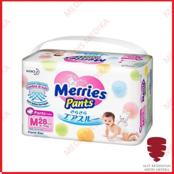 Popok Bayi Celana M 28 Baby Premium Pants Diapers Merries Soft M28