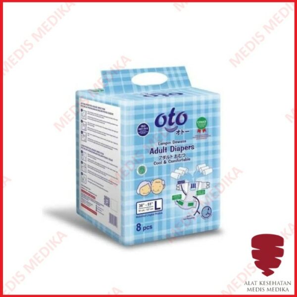 OTO Diapers for Adult Popok Dewasa Premium Model Perekat Size L 8 pcs