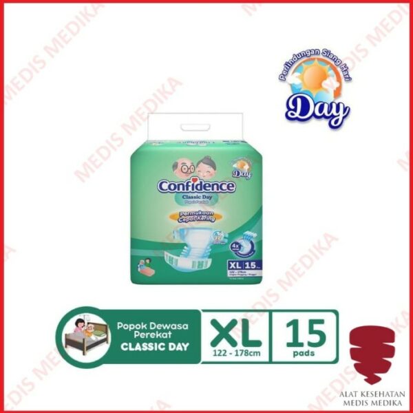 Confidence Adult Classic Day XL Isi 15 Popok Perekat Dewasa Manula